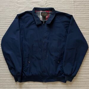 Vintage 80s Eddie Bauer plaid-lined harrington jacket